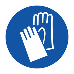 Mandatory symbols must wear gloves. Vector illustration