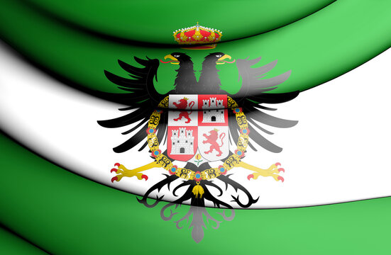 3D Flag of Tunja, Colombia. 3D Illustration.