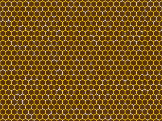 Abstract yellow hexagonal grid background