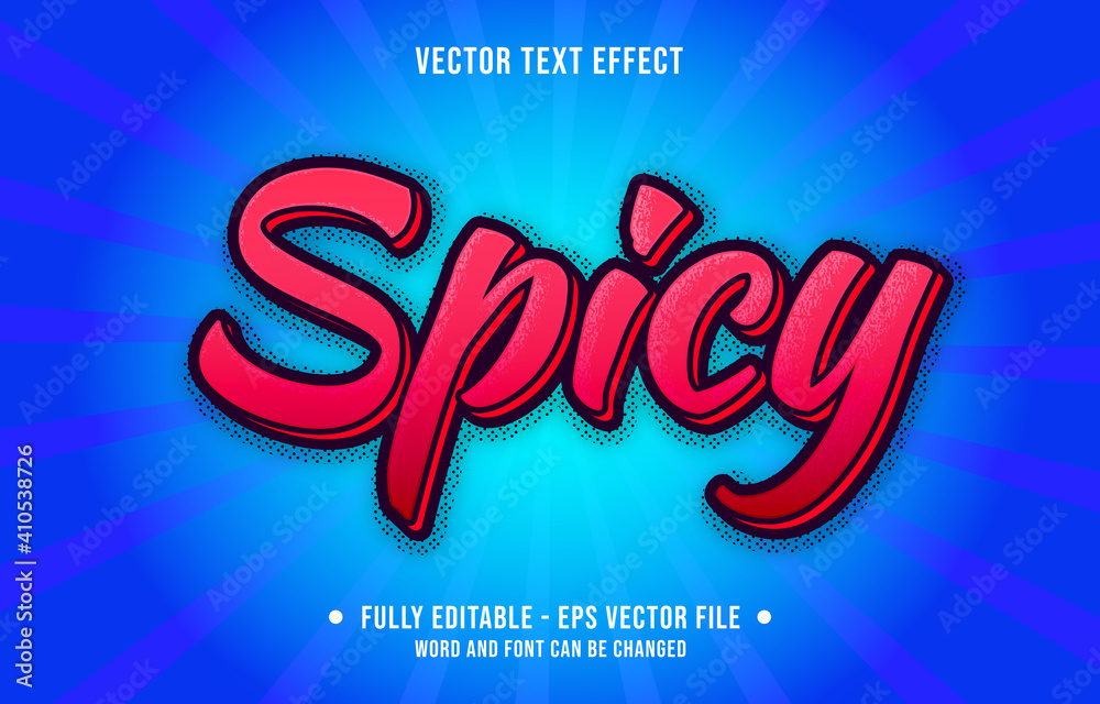 Sticker editable text effect - spicy gradient red color graffiti style