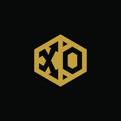 Initial letter XO hexagon logo design vector