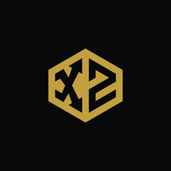 Initial letter XZ hexagon logo design vector