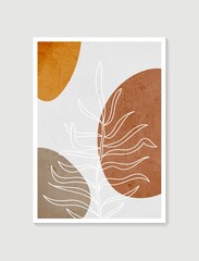 Fototapeta na wymiar Contemporary art posters in pastel colors. Botanical wall art vector. Minimal and natural wall art. Abstract Plant Art design for print, wallpaper, cover. Modern vector illustration.