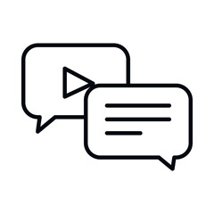 social media concept, speech bubbles icon, line style