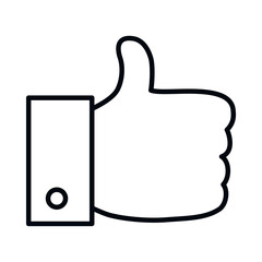 hand with thumb up, line style