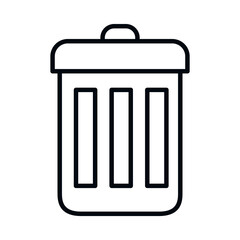 trash bucket icon, line style