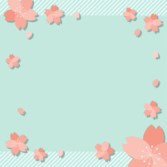桜　さくら　春　POP　バナー　正方形　フレーム　枠　文字入れ用