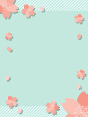 桜　さくら　春　POP　バナー　縦長　フレーム　枠　文字入れ用