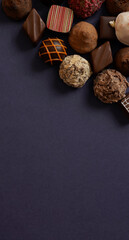background material of chocolate confectionery.  チョコレート菓子の背景素材