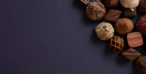 Fototapeta na wymiar background material of chocolate confectionery. チョコレート菓子の背景素材