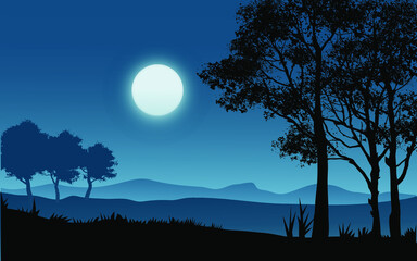 Moonlight in the forest