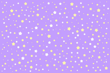 Lots of glittering yellow stars on a lovely pastel purple background for babies.