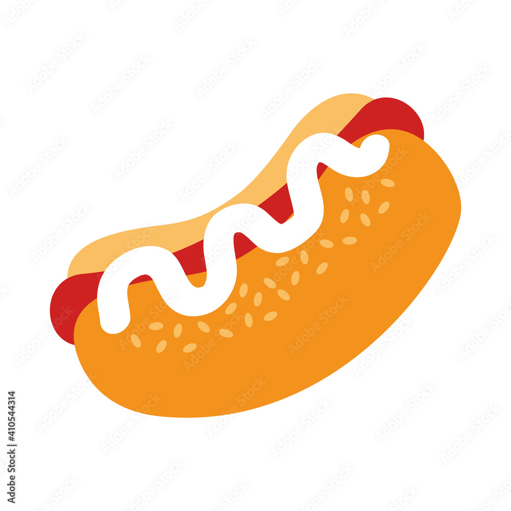 Wall mural hot dog icon, colorful design