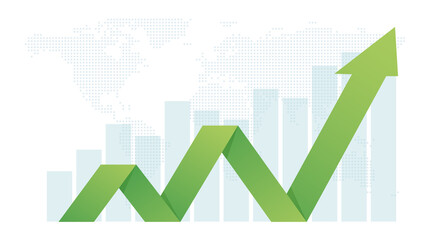 Business arrow sets goals concept for success Financial growth expanded the return on investment.