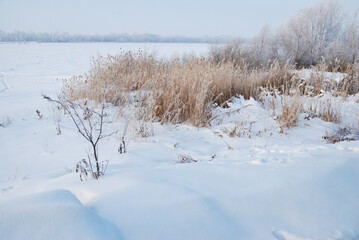 Winter fog in the vicinity of Omsk, Siberia Russia