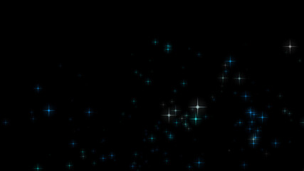 Shiny stars in black space background, computer illustration graphic background