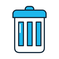 trash bucket icon, line and fill style