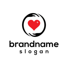 Modern vector graphic for care logo.