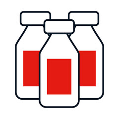 vaccine bottles icon, colorful design