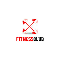 Fitness logo club. Fitness Centre logo with barbell icon. Gym Logo concept. Healthy Center logo. sport icon