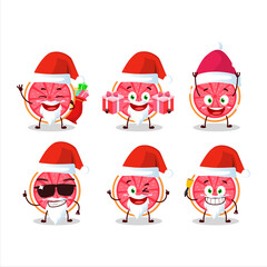 Santa Claus emoticons with slice of grapefruit cartoon character