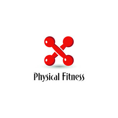 Fitness logo club. Fitness Centre logo with barbell icon. Gym Logo concept. Healthy Center logo. sport icon