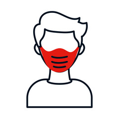 avatar man with medical mask icon, colorful design