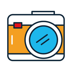 photographic camera icon, line and fill style