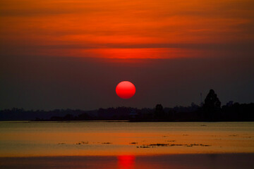 sunset on the lake