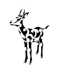 Line art vector of springbok is standing. Suitable for use as decoration or logo.
