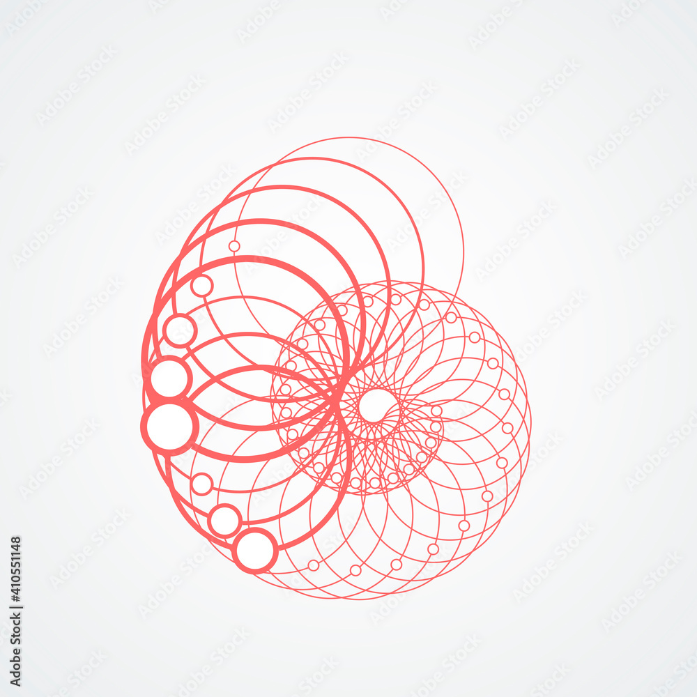 Aufkleber circle connect twirl for banner design. abstract art template. futuristic design. digital technology