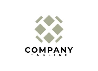 geometric diamond with a letter X inside. technology company logo.