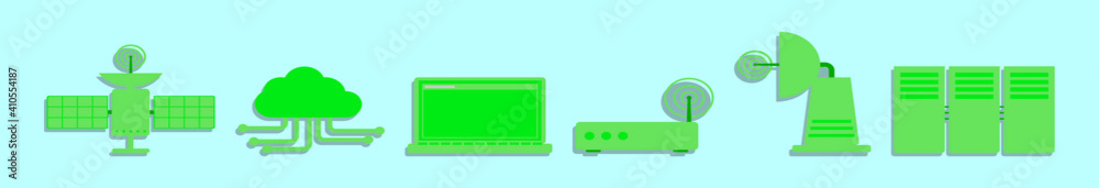 Wall mural set of technology cartoon icon design template with various models. vector illustration isolated on 