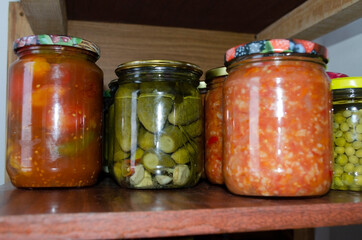 home salting. jars of pickles