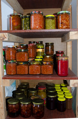 home salting. jars of pickles