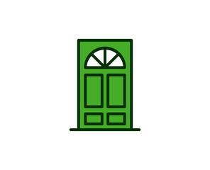 Door flat icon. Single high quality outline symbol for web design or mobile app.  House thin line signs for design logo, visit card, etc. Outline pictogram EPS10