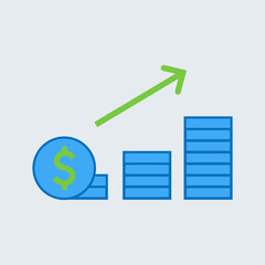Flat design financial progress. Vector Illustration for mobile app, website.