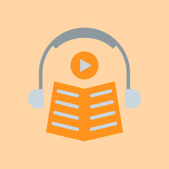 Flat design audio lesson. Vector Illustration for mobile app, website.