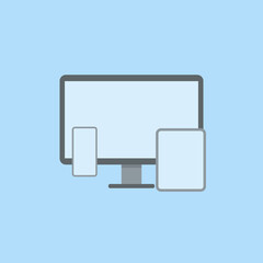 Flat design responsive. Vector Illustration for mobile app, website.
