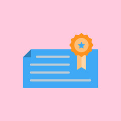 Flat design certificate. Vector Illustration for mobile app, website.