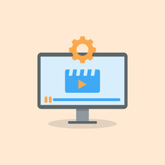 Flat design video tutorials. Vector Illustration for mobile app, website.