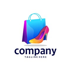 shoe store logo design gradient