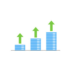 Flat design profit growth. Vector Illustration for mobile app, website.