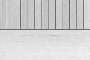 White slat fence and white cement block pattern and background seamless