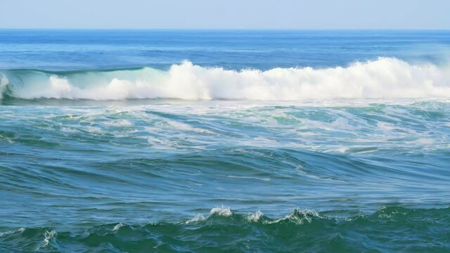The view of beautiful waves in Sagres, southwest of Portugal;
surfers&rsquo; favorite spot