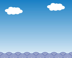 子どもの日の背景素材（空と海）