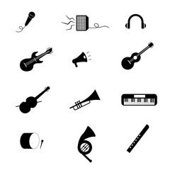 Musical instrument vector icon on a white background.