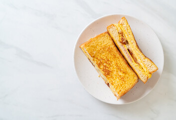 French toast ham bacon cheese sandwich