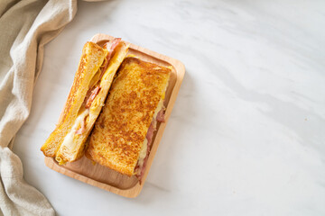 French toast ham bacon cheese sandwich