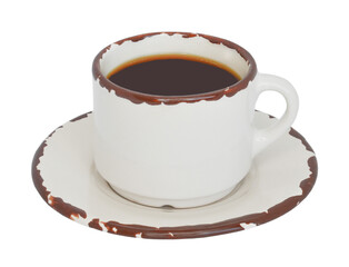 A cup of coffee isolated on white background